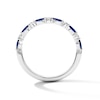 Thumbnail Image 3 of Vera Wang Love Collection 1/15 CT. T.W. Diamond and Marquise-Cut Sapphire Wedding Band in 14K White Gold