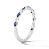 Thumbnail Image 5 of Vera Wang Love Collection 1/15 CT. T.W. Diamond and Marquise-Cut Sapphire Wedding Band in 14K White Gold