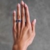 Thumbnail Image 2 of Vera Wang Love Collection 1/5 CT. T.W. Diamond and Pear-Shaped Sapphire Anniversary Band in 14K White Gold