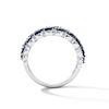 Thumbnail Image 3 of Vera Wang Love Collection 1/5 CT. T.W. Diamond and Pear-Shaped Sapphire Anniversary Band in 14K White Gold