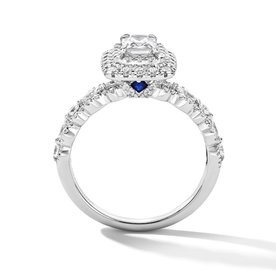 Vera Wang Love Collection 1-1/4 CT. T.w. Radiant-Cut Diamond Frame Bridal Set in 14K White Gold (I/Si2)