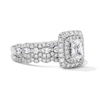 Thumbnail Image 4 of Vera Wang Love Collection 1-1/4 CT. T.W. Radiant-Cut Diamond Frame Bridal Set in 14K White Gold (I/SI2)