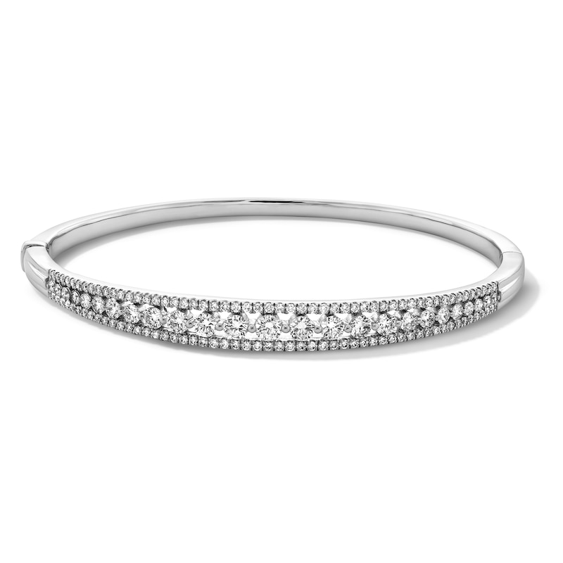 Main Image 1 of 2-1/4 CT. T.W. Journey Certified Lab-Grown Diamond Bangle Bracelet in Sterling Silver (F/VS2)