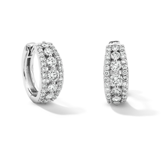 1 CT. T.w. Journey Certified Lab-Grown Diamond Hoop Earrings in Sterling Silver (F/Vs2)