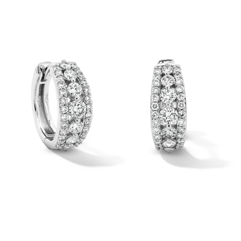 Main Image 1 of 1 CT. T.W. Journey Certified Lab-Grown Diamond Hoop Earrings in Sterling Silver (F/VS2)
