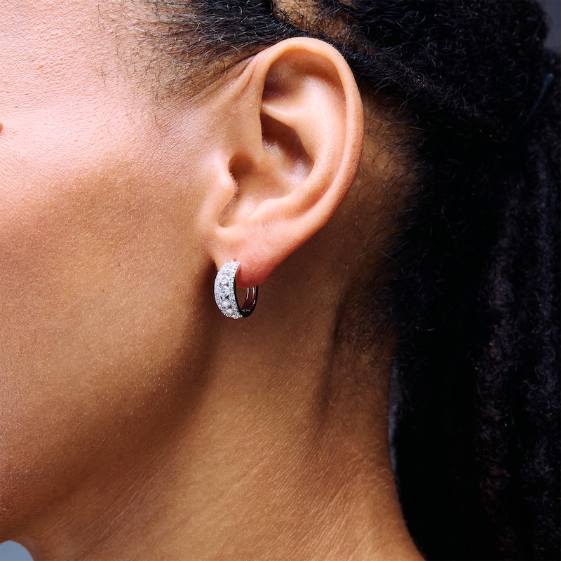 Main Image 2 of 1 CT. T.W. Journey Certified Lab-Grown Diamond Hoop Earrings in Sterling Silver (F/VS2)