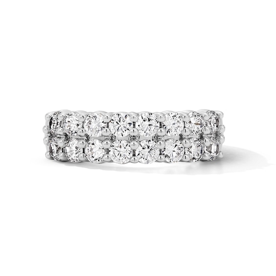 1-1/2 CT. T.w. Lab-Grown Diamond Two-Row Anniversary Band in 14K White Gold (F/Vs2)
