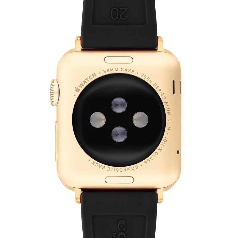 Main Image 3 of Ladies' Coach Apple Watch Straps Black Silicone Interchangeable Replacement Smart Watch Band (Model:14700317)