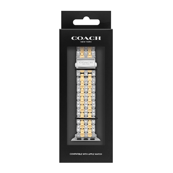 Ladies' Coach Apple Watch Straps Two-Tone Interchangeable Replacement Smart Watch Band (Model: 14700314)