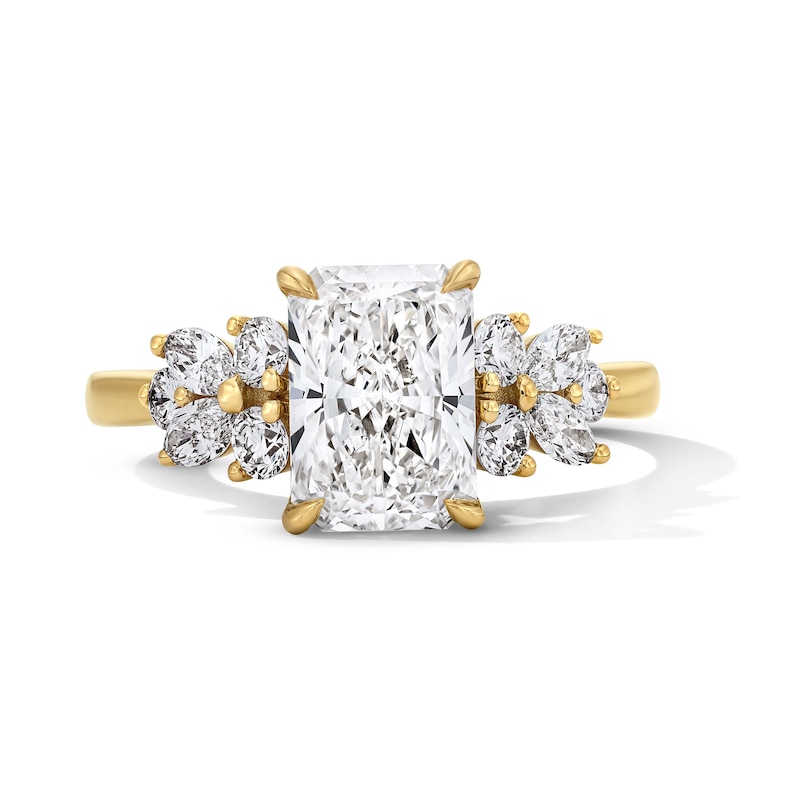 Main Image 1 of 2-5/8 CT. T.W. Radiant-Cut Certified Lab-Grown Diamond Engagement Ring in 14K Gold (F/VS2)
