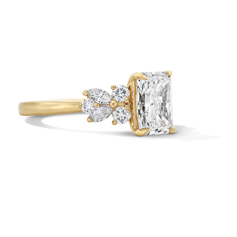 Main Image 3 of 2-5/8 CT. T.W. Radiant-Cut Certified Lab-Grown Diamond Engagement Ring in 14K Gold (F/VS2)