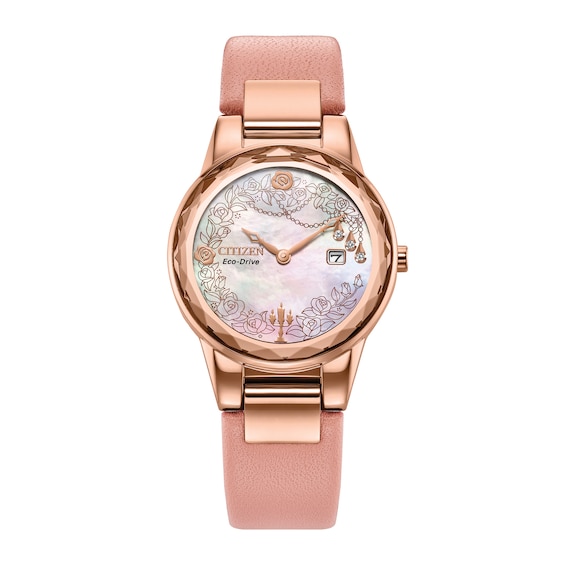 Ladies’ Citizen Eco-Drive® Disney Belle Watch with White Mother of Pearl Dial (Model: Ga1083-43D)
