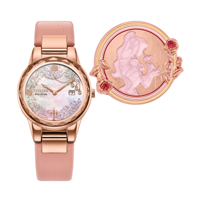 Main Image 5 of Ladies’ Citizen Eco-Drive® Disney Belle Watch with White Mother of Pearl Dial (Model: GA1083-43D)
