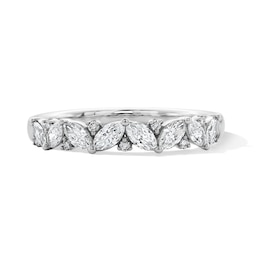1/2 CT. T.W. Marquise-Cut Certified Lab-Grown Diamond Contemporary Band in 14K White Gold (F/VS2)