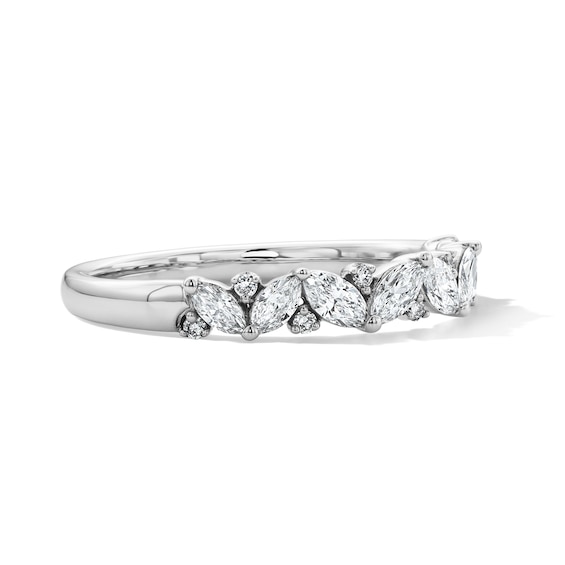 1/2 CT. T.w. Marquise-Cut Certified Lab-Grown Diamond Contemporary Band in 14K White Gold (F/Vs2)