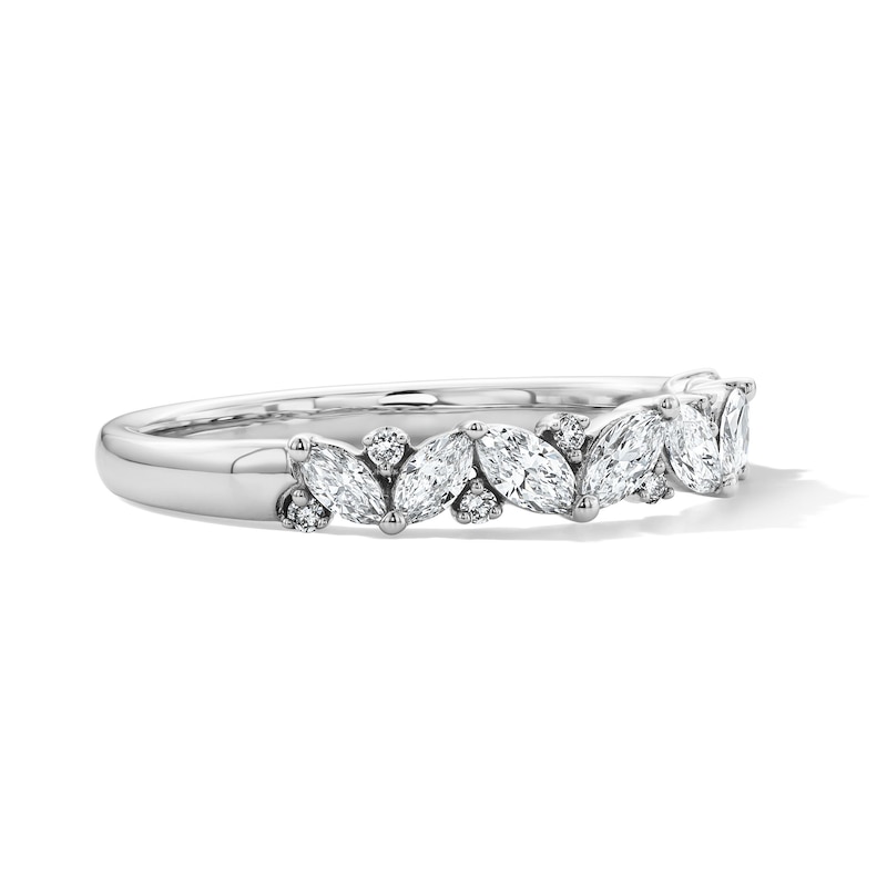 Main Image 2 of 1/2 CT. T.W. Marquise-Cut Certified Lab-Grown Diamond Contemporary Band in 14K White Gold (F/VS2)