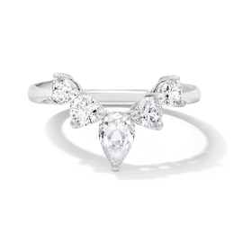 1 CT. T.W. Pear-Shaped Certified Lab-Grown Diamond Solitaire Enhancer Ring in 14K White Gold (F/VS2)