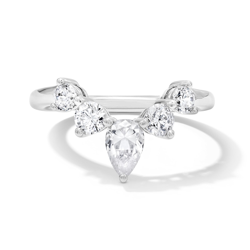 Main Image 1 of 1 CT. T.W. Pear-Shaped Certified Lab-Grown Diamond Solitaire Enhancer Ring in 14K White Gold (F/VS2)