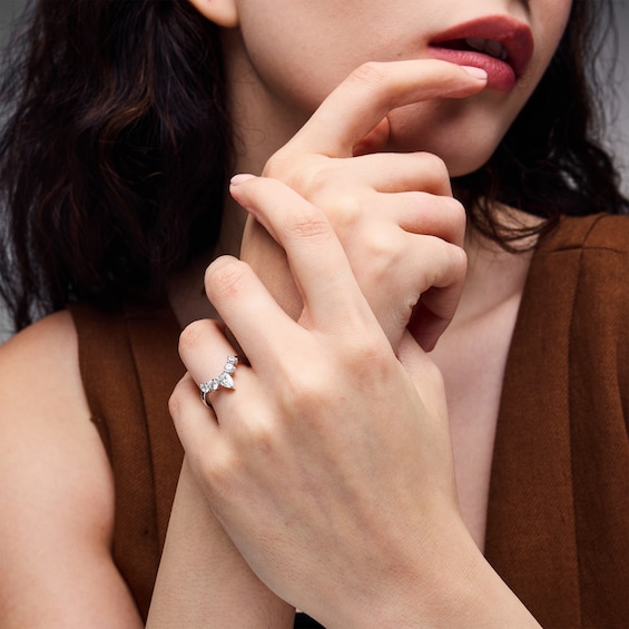 1 CT. T.w. Pear-Shaped Lab-Grown Diamond Solitaire Enhancer Ring in 14K White Gold (F/Vs2)