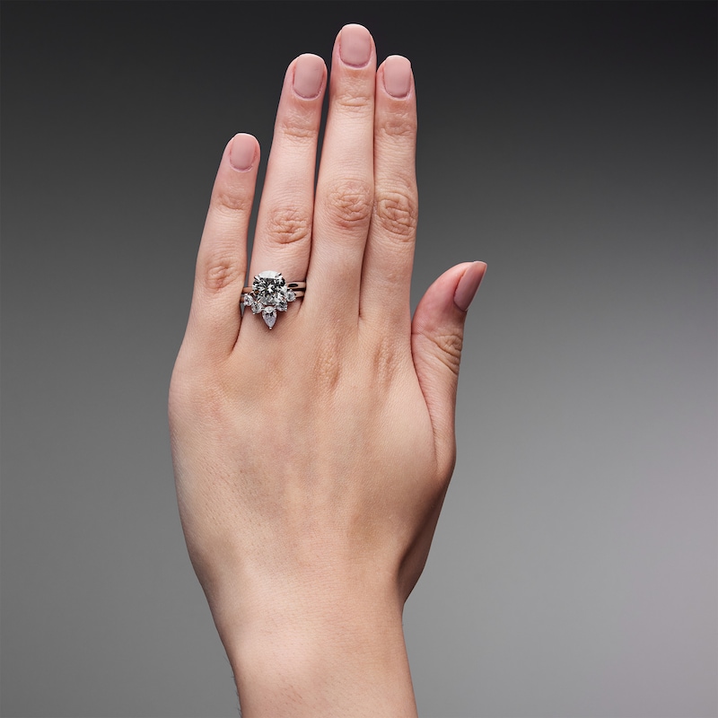 Main Image 3 of 1 CT. T.W. Pear-Shaped Lab-Grown Diamond Solitaire Enhancer Ring in 14K White Gold (F/VS2)