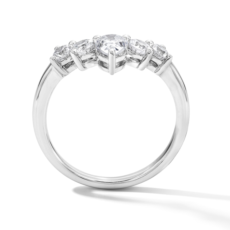 Main Image 4 of 1 CT. T.W. Pear-Shaped Lab-Grown Diamond Solitaire Enhancer Ring in 14K White Gold (F/VS2)