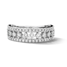 1 CT. T.W. Certified Lab-Grown Diamond Three-Row Anniversary Band in 10K White Gold (F/VS2)