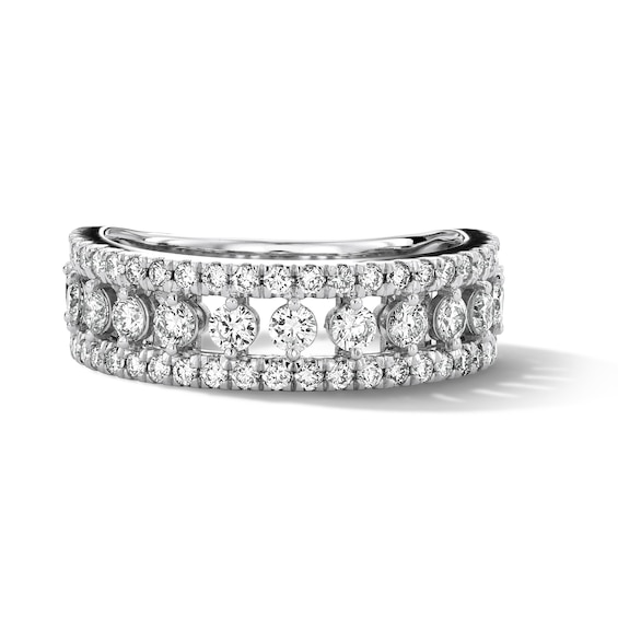 1 CT. T.w. Certified Lab-Grown Diamond Three-Row Anniversary Band in 10K White Gold (F/Vs2)