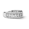 Thumbnail Image 4 of 1 CT. T.W. Certified Lab-Grown Diamond Three-Row Anniversary Band in 10K White Gold (F/VS2)