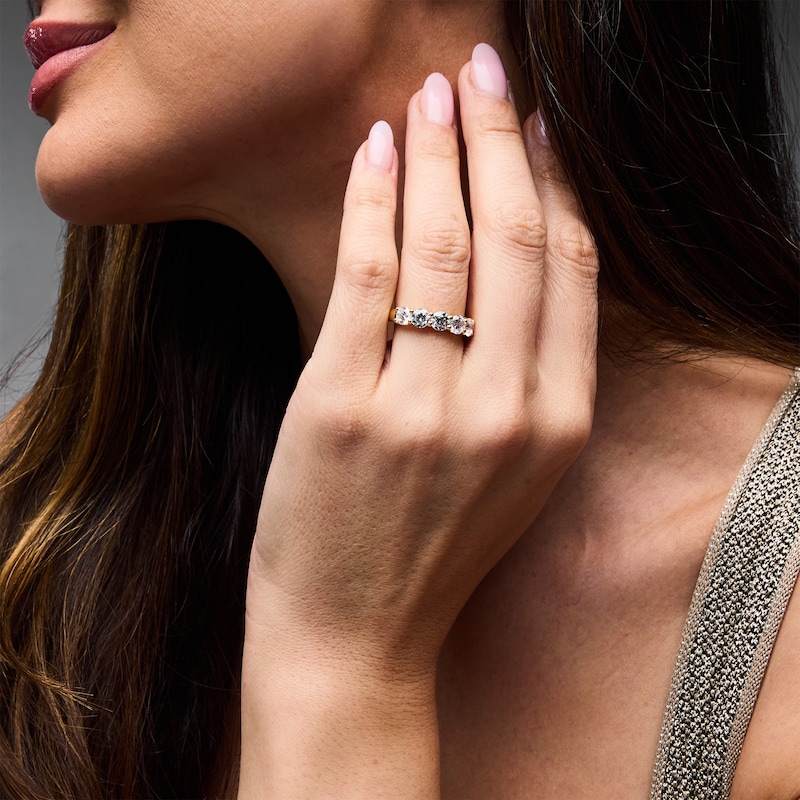Main Image 2 of 2 CT. T.W. Certified Lab-Grown Diamond Five-Stone Anniversary Band in 10K Gold (F/VS2)