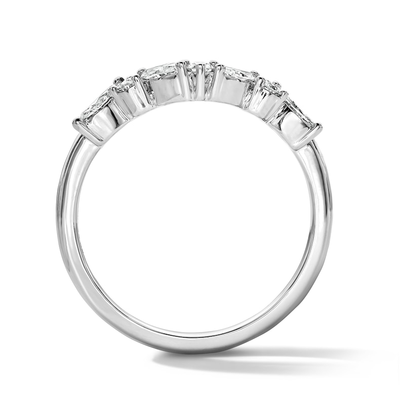 Main Image 3 of 1/2 CT. T.W. Marquise-Cut Certified Lab-Grown Diamond Contour Band in 14K White Gold (F/VS2)