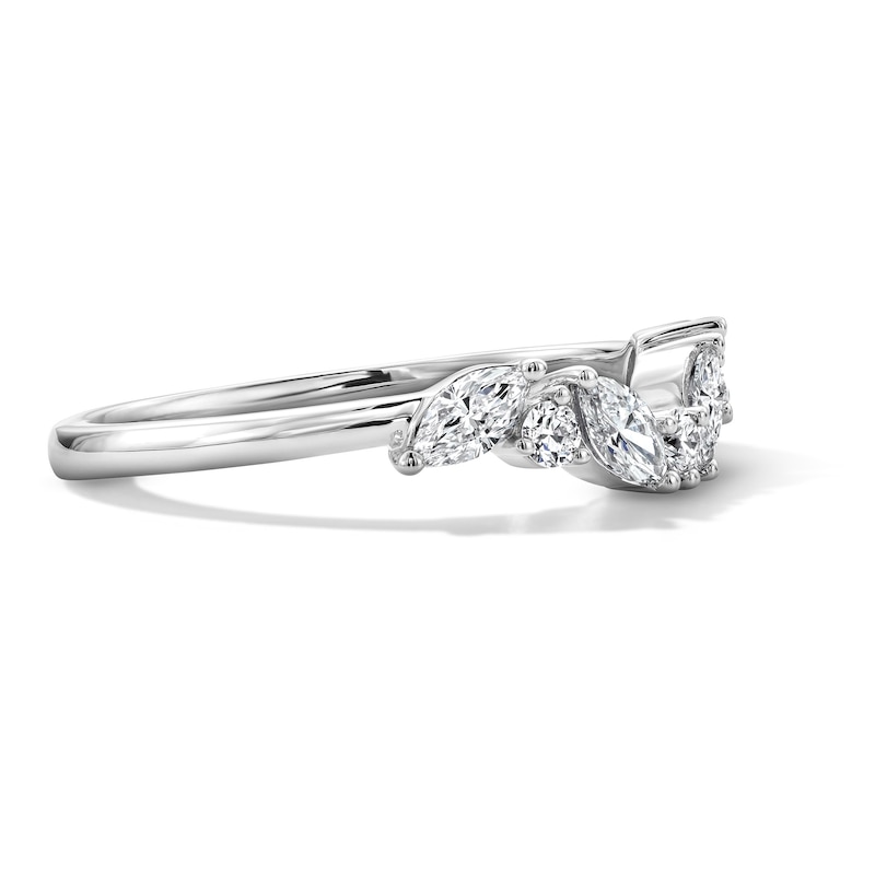 Main Image 4 of 1/2 CT. T.W. Marquise-Cut Certified Lab-Grown Diamond Contour Band in 14K White Gold (F/VS2)