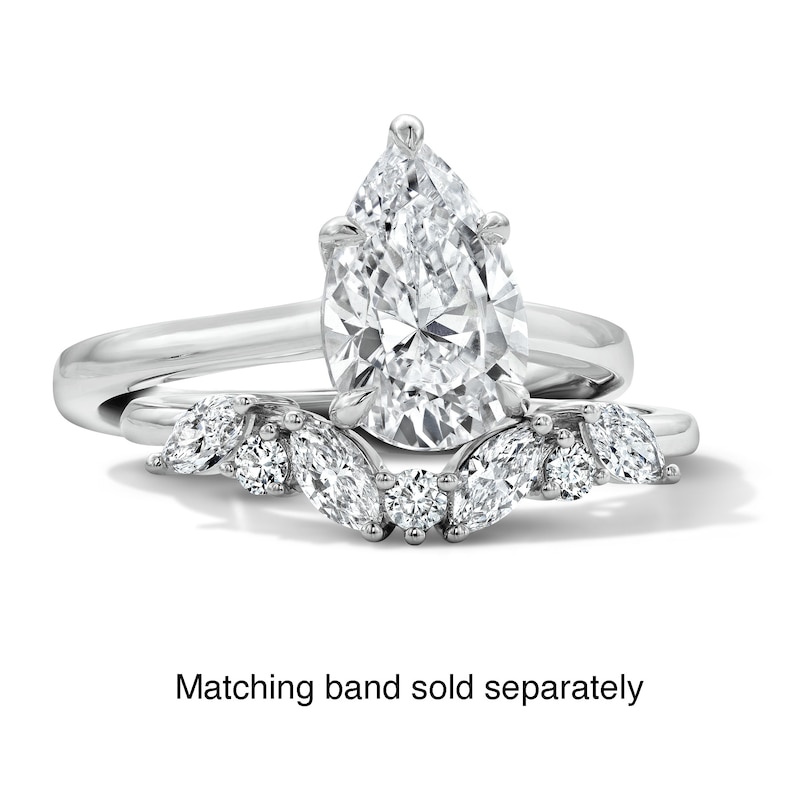 Main Image 6 of 1/2 CT. T.W. Marquise-Cut Certified Lab-Grown Diamond Contour Band in 14K White Gold (F/VS2)
