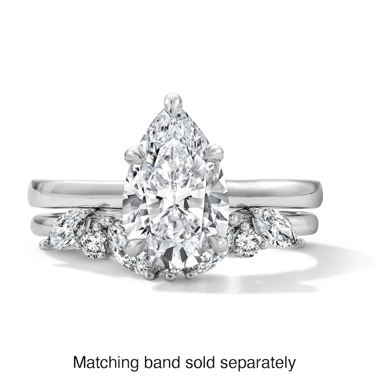 Main Image 7 of 1/2 CT. T.W. Marquise-Cut Certified Lab-Grown Diamond Contour Band in 14K White Gold (F/VS2)
