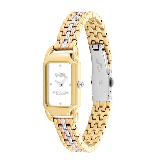 Ladies' Coach Cadie Tri-Tone IP Watch with Silver-Tone Dial (Model: 14504550)