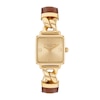 Thumbnail Image 1 of Ladies' Coach Cass Gold-Tone IP Square Watch with Gold-Tone Dial and Brown Leather Strap (Model: 14504555)