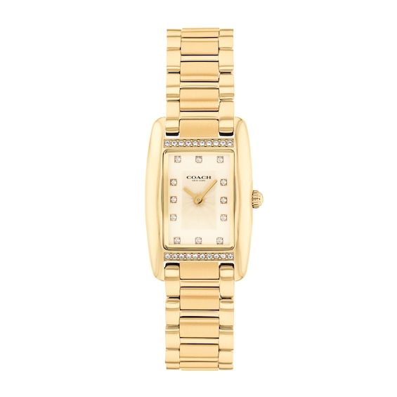 Ladiesâ Coach Reese Crystal Accent Gold-Tone IP Watch with Gold-Tone Dial (Model: 14504588)