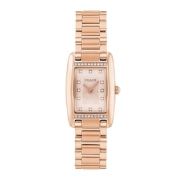 Ladies' Coach Reese Crystal-Accent Rose-Tone IP Watch with Rose-Tone Dial (14504589)
