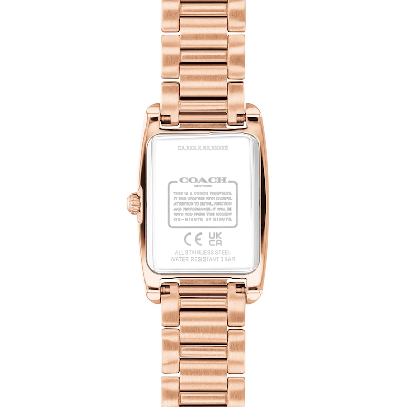 Main Image 3 of Ladies' Coach Reese Crystal-Accent Rose-Tone IP Watch with Rose-Tone Dial (14504589)