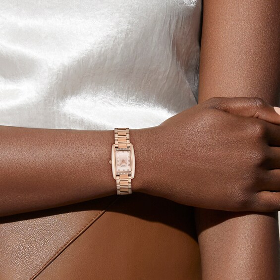 Ladies' Coach Reese Crystal-Accent Rose-Tone IP Watch with Rose-Tone Dial (14504589)