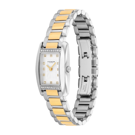 Ladies' Coach Reese Crystal-Accent Two-Tone IP Watch with White Dial (14504590)