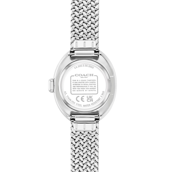 Ladies' Coach Sammy Watch with Silver-Tone Oval Dial and Mesh Band (Model: 14504566)