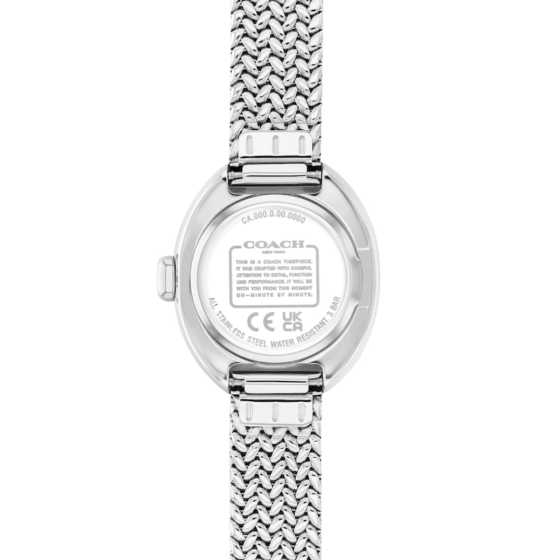 Main Image 3 of Ladies' Coach Sammy Watch with Silver-Tone Oval Dial and Mesh Band (Model: 14504566)