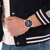 Thumbnail Image 4 of Men's Coach Jackson Chronograph Rose-Tone IP Watch with Navy Blue Dial and Brown Leather Strap (Model: 14602745)