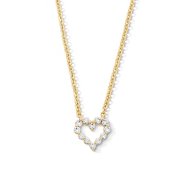 1/4 CT. T.W. Certified Lab-Grown Diamond Open Heart Necklace in 10K Gold (F/VS2)