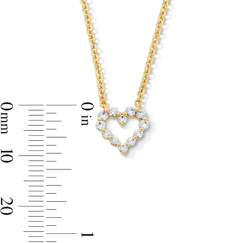 Main Image 4 of 1/4 CT. T.W. Certified Lab-Grown Diamond Open Heart Necklace in 10K Gold (F/VS2)