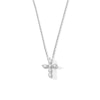 Thumbnail Image 1 of 1/4 CT. T.W. Certified Lab-Grown Diamond Cross Necklace in 10K White Gold (F/VS2) - 19”