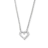 Thumbnail Image 1 of 1/4 CT. T.W. Certified Lab-Grown Diamond Open Heart Necklace in 10K White Gold (F/VS2)