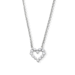 1/4 CT. T.W. Certified Lab-Grown Diamond Open Heart Necklace in 10K White Gold (F/VS2)