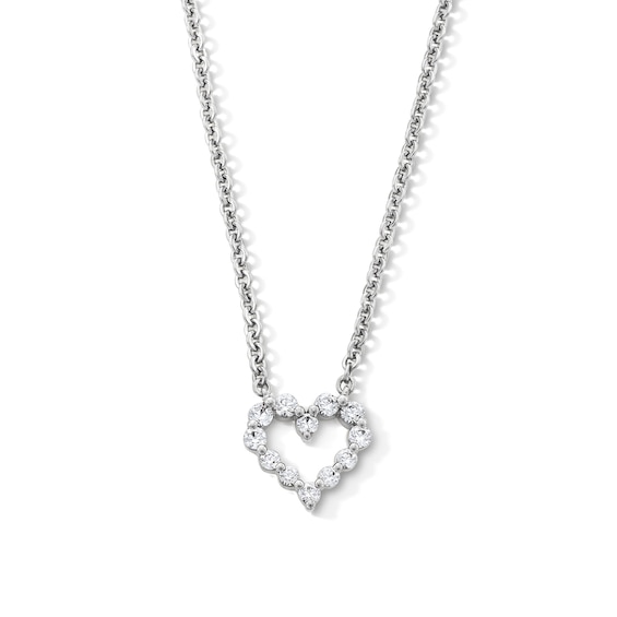 1/4 CT. T.w. Certified Lab-Grown Diamond Open Heart Necklace in 10K White Gold (F/Vs2)