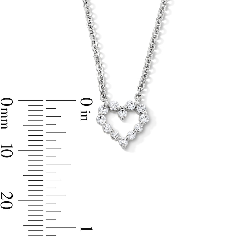 Main Image 4 of 1/4 CT. T.W. Certified Lab-Grown Diamond Open Heart Necklace in 10K White Gold (F/VS2)